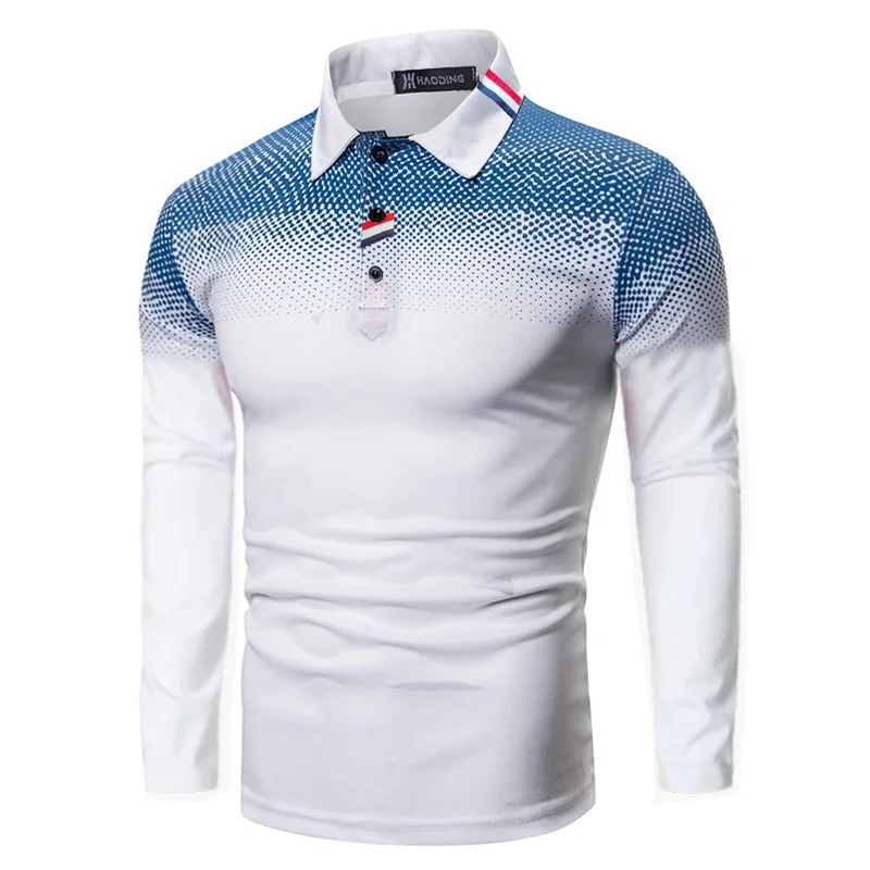Spring Autumn Men Fashion Long Sleeve Polo Shirt , Men Gradient Color Print Casual Tops , Men Golf Polo Shirt .
Spring Autumn Men Fashion Long Sleeve Polo Shirt , Men Gradient Color Print Casual Tops , Men Golf Polo Shirt .