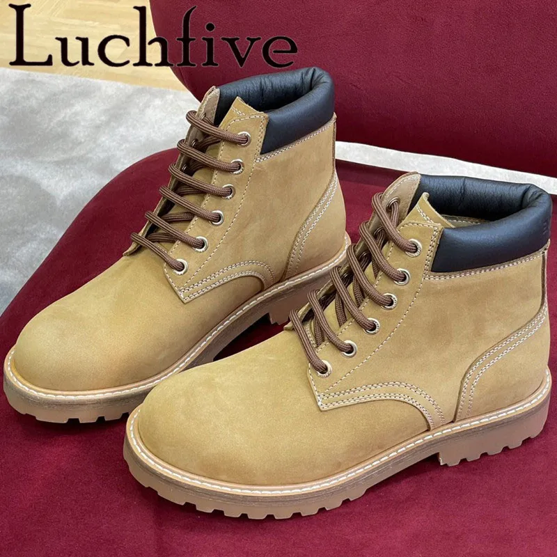 2022 Autumn Winter New Women Boots Genuine Leather Flats Lace Up Round Toe Short Boots High Quality Runway Party Boots For Men
2022 Autumn Winter New Women Boots Genuine Leather Flats Lace Up Round Toe Short Boots High Quality Runway Party Boots For Men