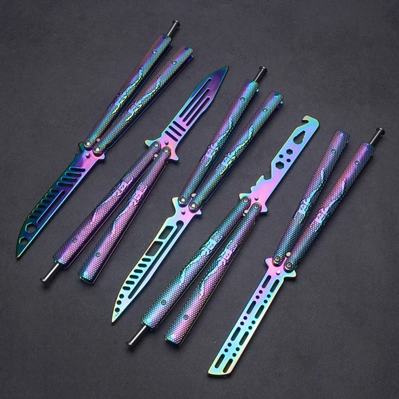 New Popular Butterfly Knife Scorpion Anti Slip Stainless Steel Titanium Plated Unedged Beginner's Training Tool Fancy Throwing K
New Popular Butterfly Knife Scorpion Anti Slip Stainless Steel Titanium Plated Unedged Beginner's Training Tool Fancy Throwing K