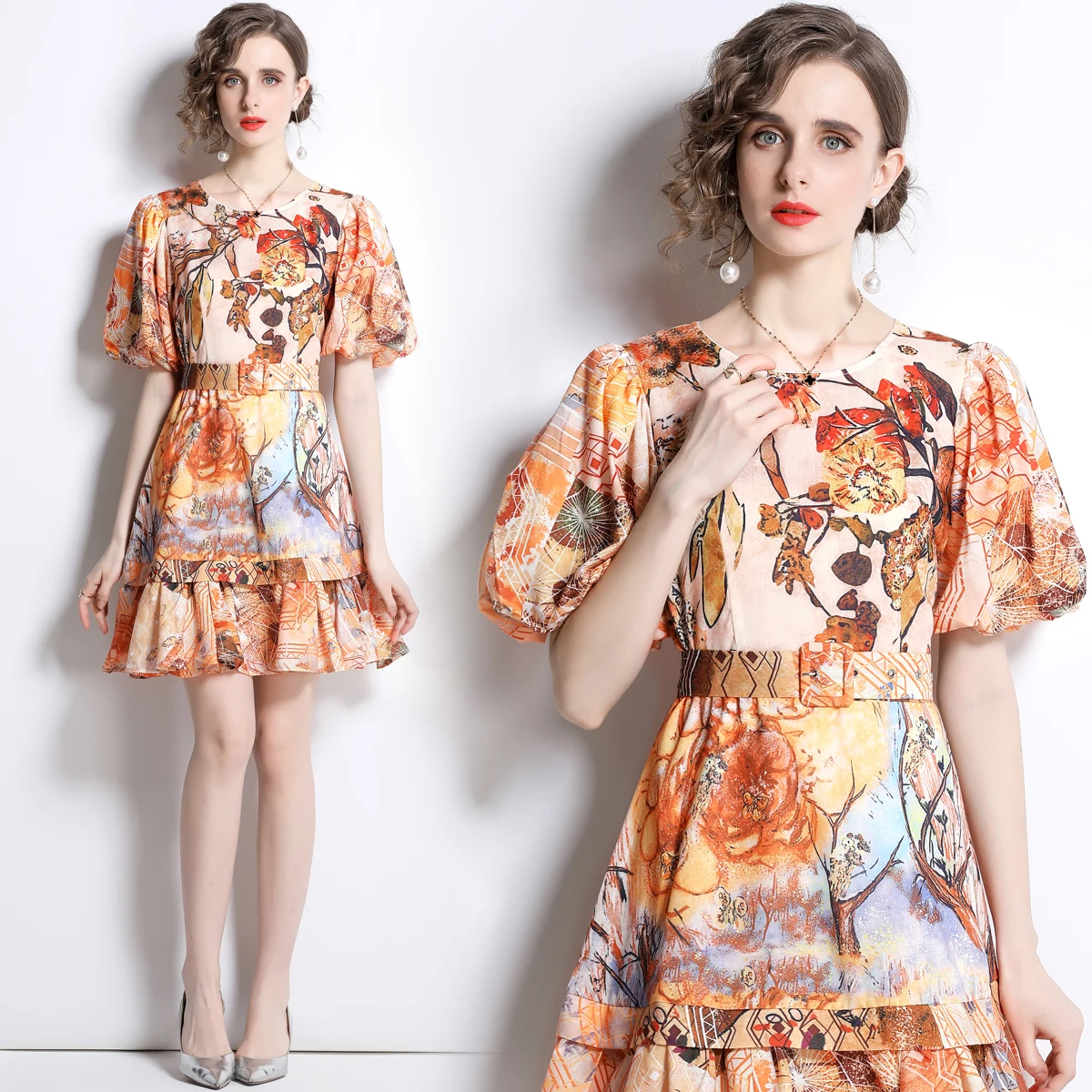 New 2022 Summer Woma O Neck Lantern Sleeve Slim Printed Vestidos Ruffles A Line Floral Belt Slim Office Party Mini Dresses
New 2022 Summer Woma O Neck Lantern Sleeve Slim Printed Vestidos Ruffles A Line Floral Belt Slim Office Party Mini Dresses