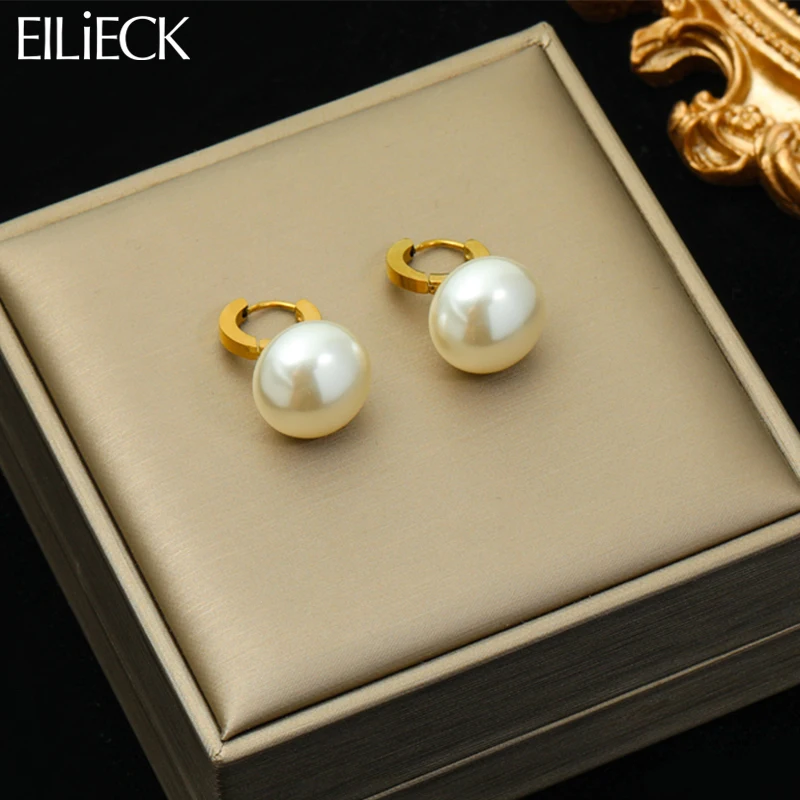 EILIECK 316L Stainless Steel Large Pearl Charm Earrings For Women Fashion Ear Buckle Non-fading Earring Jewelry Gift Party
EILIECK 316L Stainless Steel Large Pearl Charm Earrings For Women Fashion Ear Buckle Non-fading Earring Jewelry Gift Party
