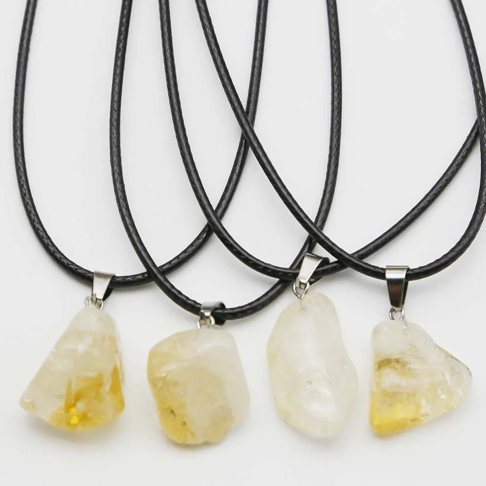 Selling Natural Stone Raw Ore Irregularly Polished Topaz Pendant Leather Rope Necklace Fashion Charms Jewelry Festival Gifts 1Pc
Selling Natural Stone Raw Ore Irregularly Polished Topaz Pendant Leather Rope Necklace Fashion Charms Jewelry Festival Gifts 1Pc