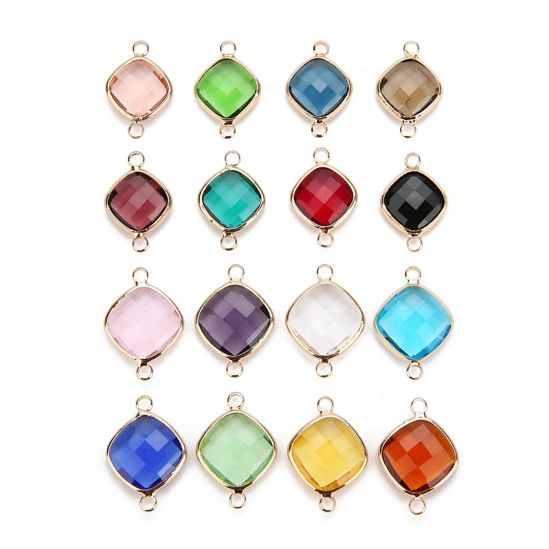 5pcs Square Crystal Glass Charms Pendant Copper Edge Double Hole Connectors Glass Beads Pendant 11/13/15mm Necklace Accessories
5pcs Square Crystal Glass Charms Pendant Copper Edge Double Hole Connectors Glass Beads Pendant 11/13/15mm Necklace Accessories