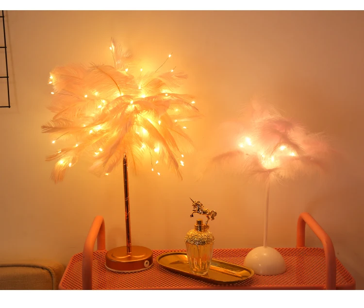 LED feather lamp lamp nightlight bedroom ins girl heart bedside lamp decorative small colored lights
LED feather lamp lamp nightlight bedroom ins girl heart bedside lamp decorative small colored lights