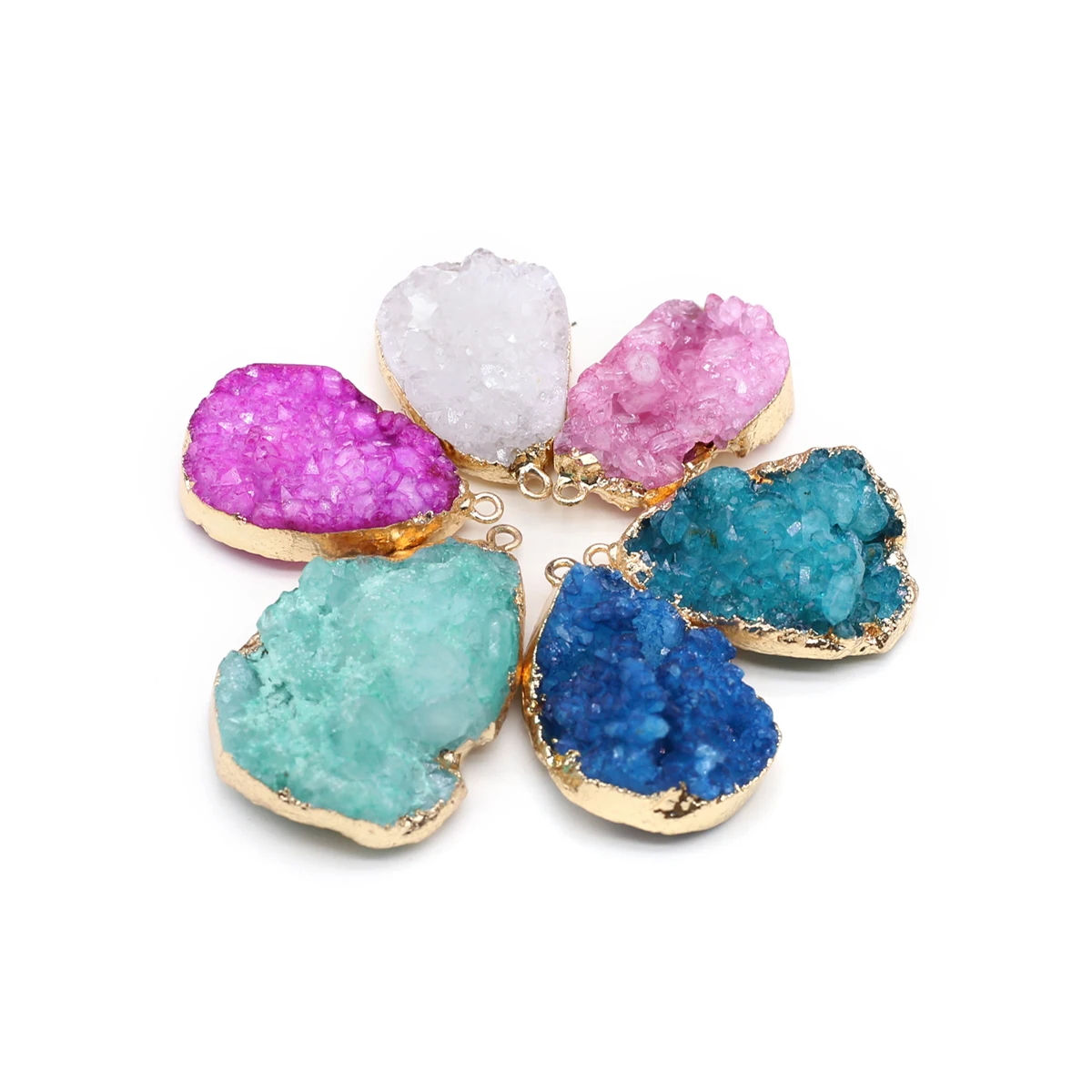 Natural Stone Crystal Clusters Pendant Irregular Gold Edging Healing Crystals Stone Charms For Jewelry Making DIY Necklaces
Natural Stone Crystal Clusters Pendant Irregular Gold Edging Healing Crystals Stone Charms For Jewelry Making DIY Necklaces