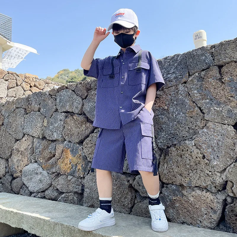 Teenage Boy Summer Clothes Fashion T-shirts +Shorts 2 Pieces Outfits Casual Stripe Baby Boys Clothing Sets 4 6 8 10 12 14 Years
Teenage Boy Summer Clothes Fashion T-shirts +Shorts 2 Pieces Outfits Casual Stripe Baby Boys Clothing Sets 4 6 8 10 12 14 Years