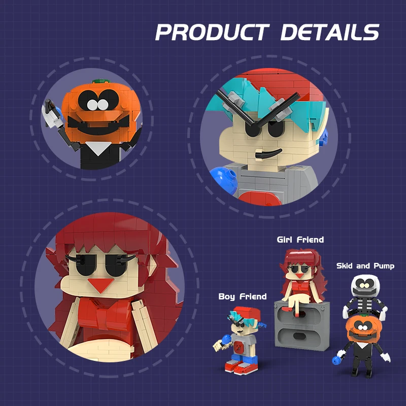 MOC Cartoon Character Game Friday Night Skid and Pump Figure Building Blocks Assemble Brick Parts Kid Toy DIY Collectible Gift
MOC Cartoon Character Game Friday Night Skid and Pump Figure Building Blocks Assemble Brick Parts Kid Toy DIY Collectible Gift