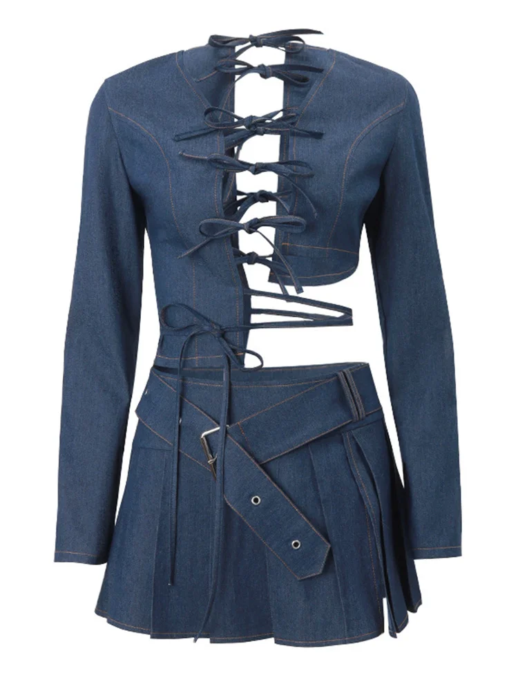 Harajuku Vintage Street Hollow Lace Up Cardigan Tops + Casual Cotton Solid A-line Half Skirt 2-Piece Set 2023 Autumn Women's New
Harajuku Vintage Street Hollow Lace Up Cardigan Tops + Casual Cotton Solid A-line Half Skirt 2-Piece Set 2023 Autumn Women's New