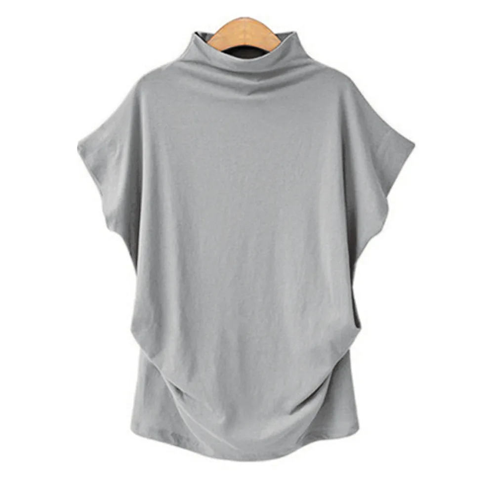 2022 Casual 100% Cotton Top Solid Color Summer New High Neck Short Sleeves grey
2022 Casual 100% Cotton Top Solid Color Summer New High Neck Short Sleeves grey