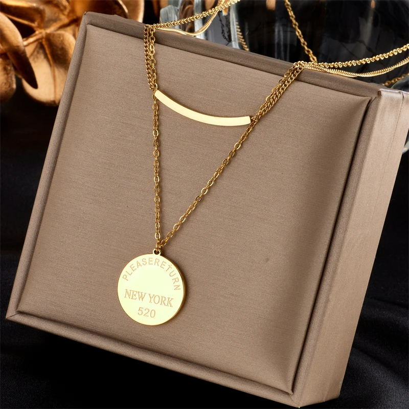XIYANIKE 316L Stainless Steel 2 Layer Gold Color Arc Necklaces Exquisite Simple Necklaces Accessories 2021 Female Trendy Collier
XIYANIKE 316L Stainless Steel 2 Layer Gold Color Arc Necklaces Exquisite Simple Necklaces Accessories 2021 Female Trendy Collier