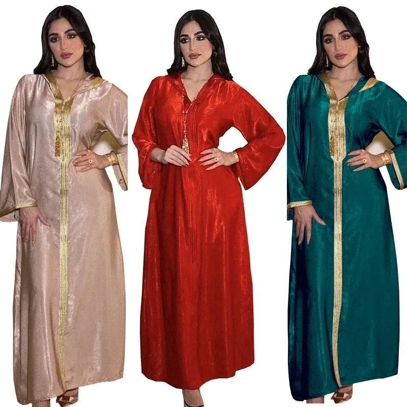 Eid Muslim Hooded Abaya Dress Jalabiya for Women Purple Moroccan Kaftan Party Robe Islam Dubai Arabic Turkey Clothes Champagne
Eid Muslim Hooded Abaya Dress Jalabiya for Women Purple Moroccan Kaftan Party Robe Islam Dubai Arabic Turkey Clothes Champagne