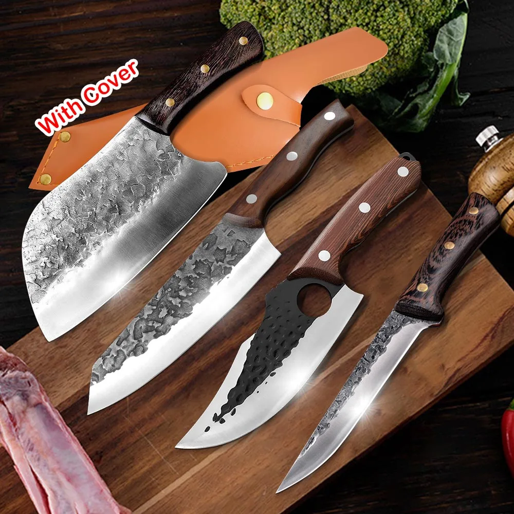 Wood Handle Chef Knife Handmade Forged High-carbon Clad Steel Kitchen Knives Cleaver Fish Filleting Knife Meat Vege Slicer
Wood Handle Chef Knife Handmade Forged High-carbon Clad Steel Kitchen Knives Cleaver Fish Filleting Knife Meat Vege Slicer