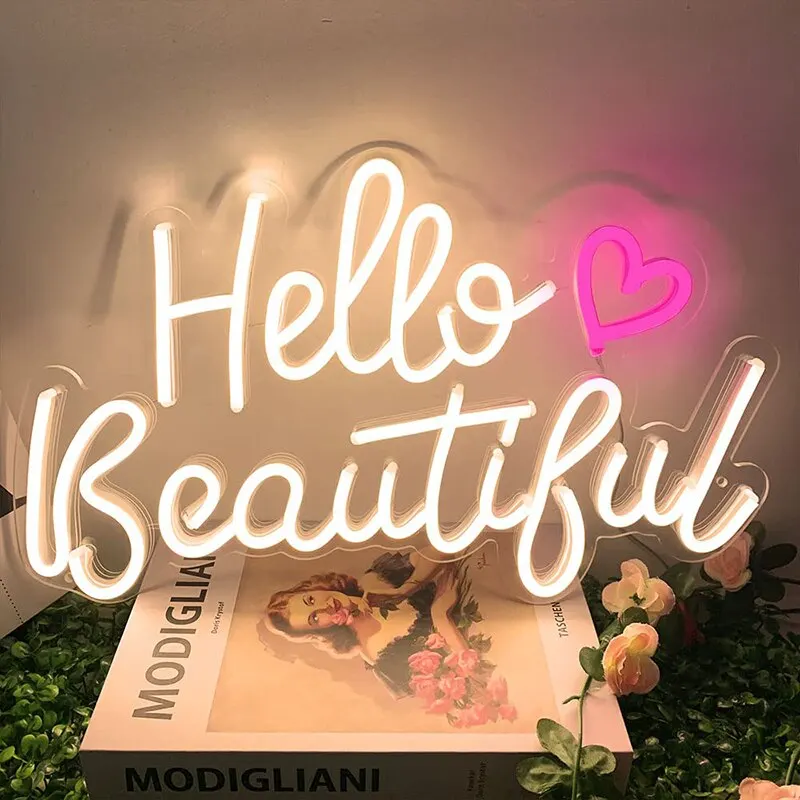 Hello Beautiful Neon Sign LED Custom Made Light USB For Bedroom Art Wedding Party Festival Child Room Wall Decor Gift
Hello Beautiful Neon Sign LED Custom Made Light USB For Bedroom Art Wedding Party Festival Child Room Wall Decor Gift