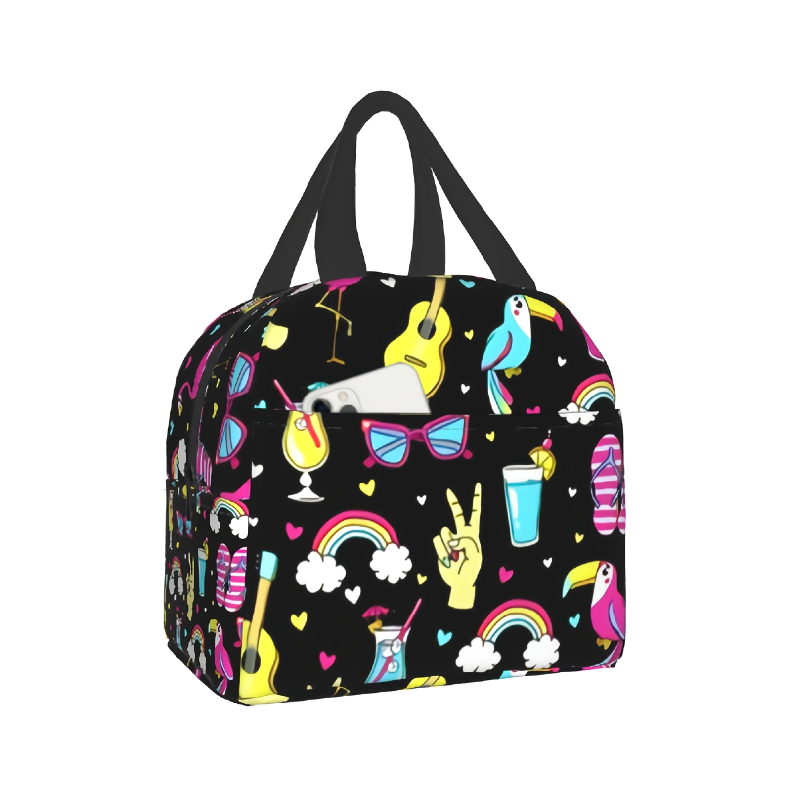 Tropic Rainbow Flamingo Lunch Bag Insulated Lunch Box Soft Cooler Cooling Tote for Kids Adult Men Women
Tropic Rainbow Flamingo Lunch Bag Insulated Lunch Box Soft Cooler Cooling Tote for Kids Adult Men Women