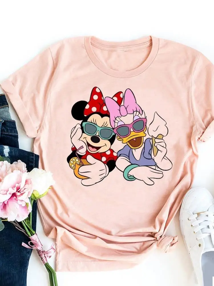 Disney Clothing Sweet Happy Time Women Top Cartoon Short Sleeve Shirt Mickey Mouse Fashion Graphic T-shirts Summer Tee
Disney Clothing Sweet Happy Time Women Top Cartoon Short Sleeve Shirt Mickey Mouse Fashion Graphic T-shirts Summer Tee