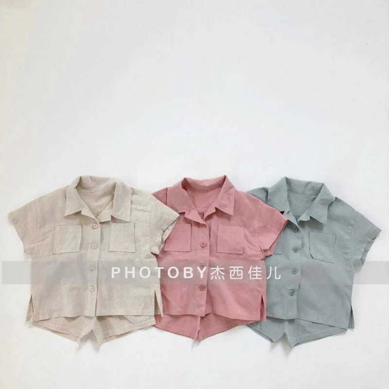 Sets Shirts Kids Shorts Elastic Waist Above Knee Length Turn-down Collar Short Sleeve Single Breasted Summer Children Unisex
Sets Shirts Kids Shorts Elastic Waist Above Knee Length Turn-down Collar Short Sleeve Single Breasted Summer Children Unisex