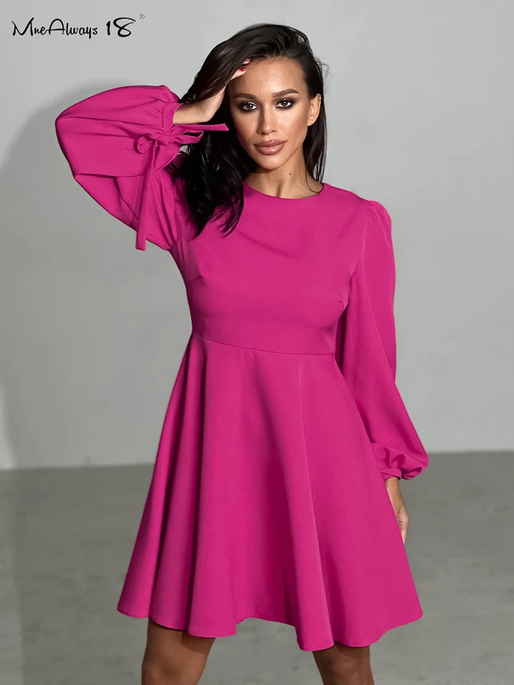 Mnealways18 Elegant Rose Pink Women's Evening Dresses 2023 Lace-Up Lantern Sleeves Mini Dress Office Ladies Solid A-Line Dress
Mnealways18 Elegant Rose Pink Women's Evening Dresses 2023 Lace-Up Lantern Sleeves Mini Dress Office Ladies Solid A-Line Dress