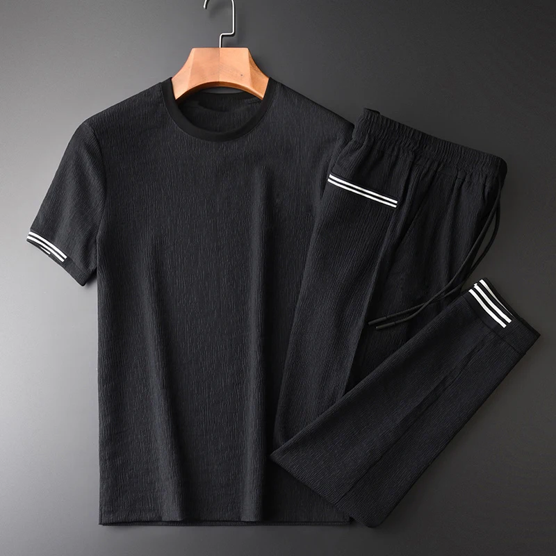 2022 Summer Mens Sets (T-SHIRT+PANTS) Luxury Wrinkle Fabric Casual Sports Man Sets Plus Size 3XL 4XL Elastic Waist Mens Sets
2022 Summer Mens Sets (T-SHIRT+PANTS) Luxury Wrinkle Fabric Casual Sports Man Sets Plus Size 3XL 4XL Elastic Waist Mens Sets