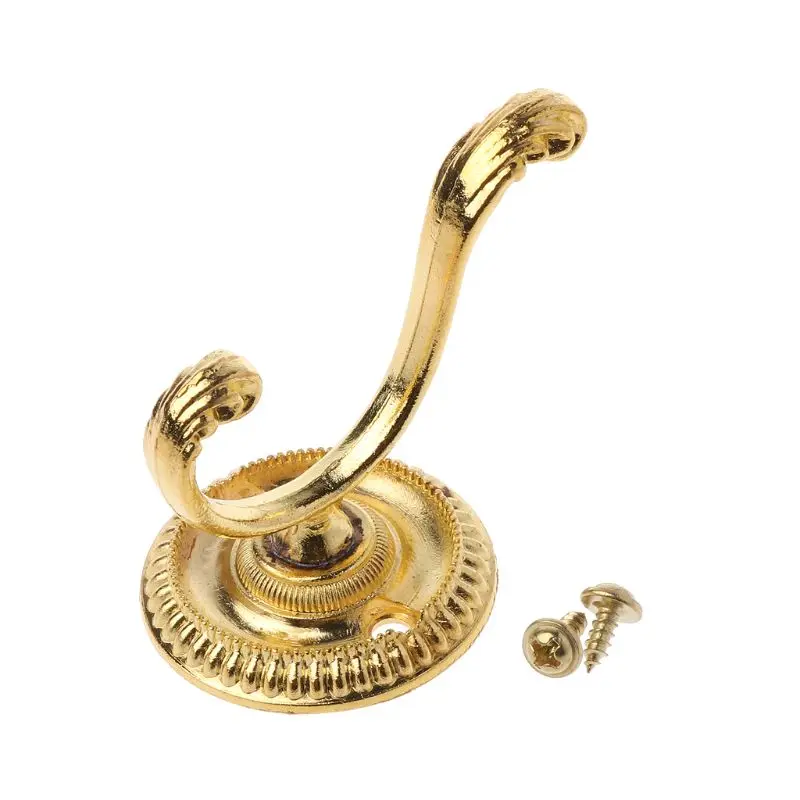 

Heavy Duty Wall Hooks Antique Hanger Sturdy Decorative Coat Racks Zinc Alloy Double Hook for Hanging Hats Towels Keys