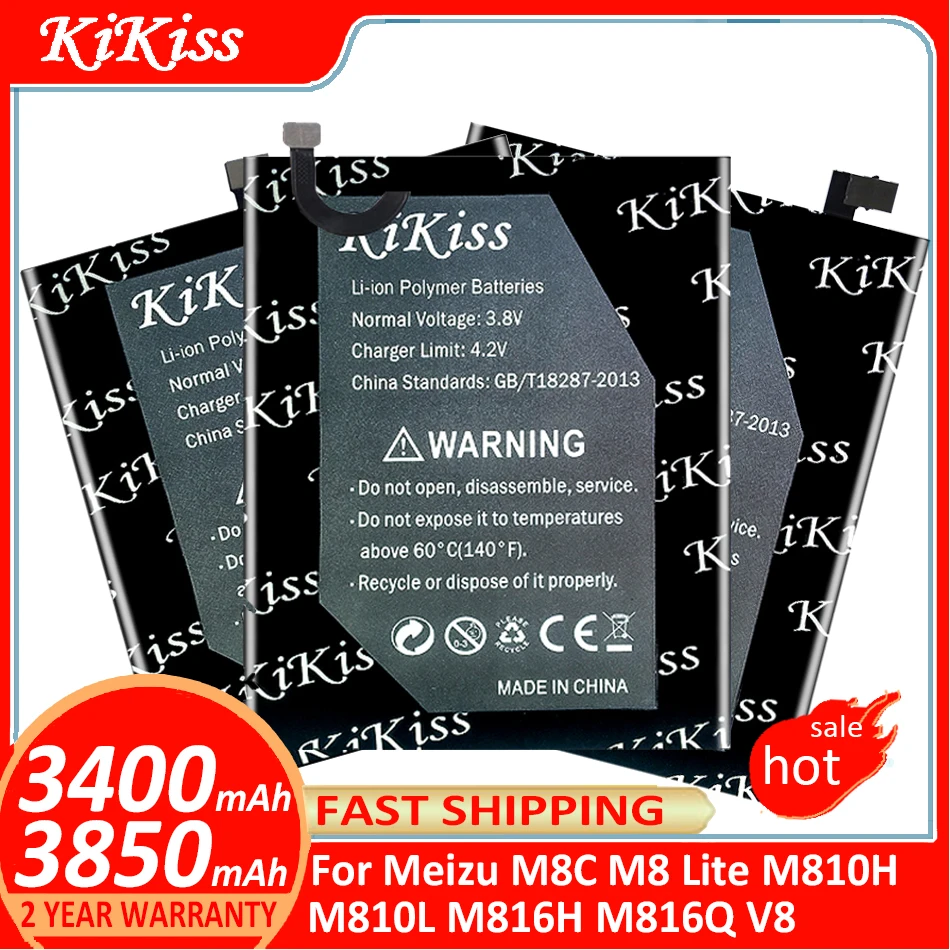 

KiKiss Battery For Meizu M8C M 8C M8 Lite M8Lite M810H M810L V8 M816H M816Q Batteries + free tloos
