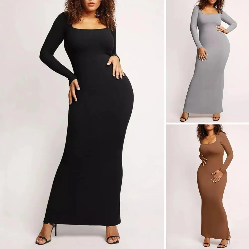 Women Square Neck Dress Stylish Women's Maxi Dress Flattering Bodycon Fit Soft Elegant for Spring Fall Fashion Solid Color Women
Women Square Neck Dress Stylish Women's Maxi Dress Flattering Bodycon Fit Soft Elegant for Spring Fall Fashion Solid Color Women