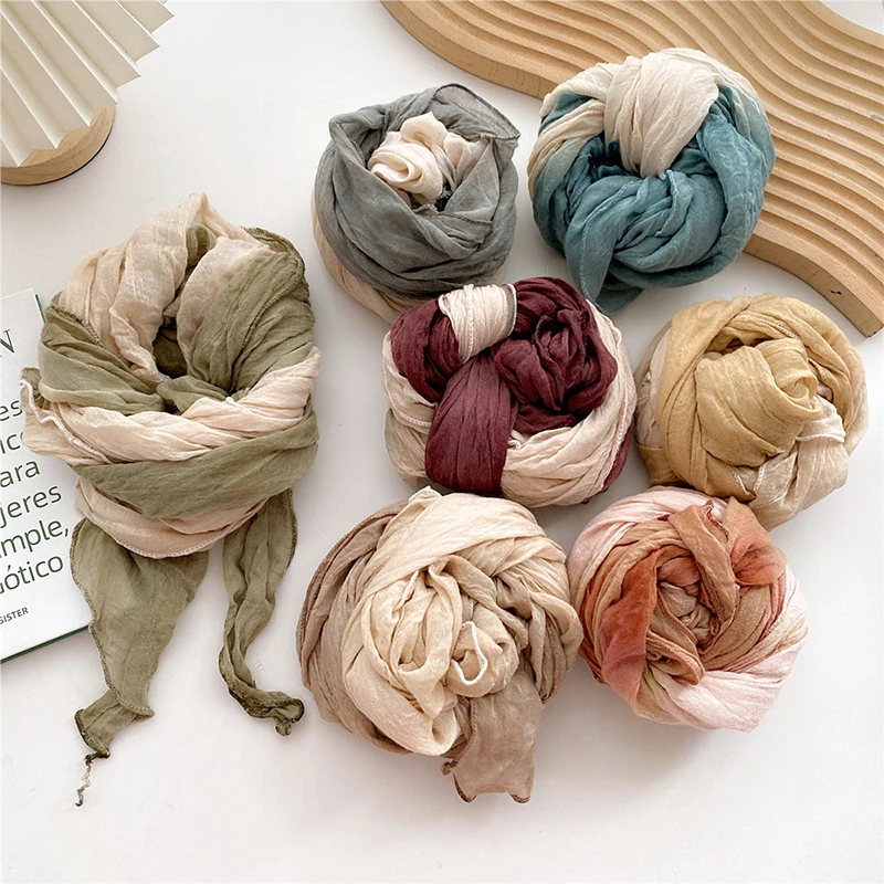 50*210 cm Cotton Linen Scarf Tie-dyed Wrinkled Long Scarves Dyeing Muslim Women Hijabs Pleated Soft Large Shawl Wrap
50*210 cm Cotton Linen Scarf Tie-dyed Wrinkled Long Scarves Dyeing Muslim Women Hijabs Pleated Soft Large Shawl Wrap