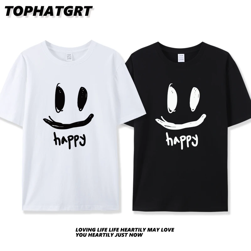 Simple Line Drawing Smile Printed T Shirt for Men 100% Cotton Casual Short Sleeve Unisex Classic T-shirts Women Summer Clothing
Simple Line Drawing Smile Printed T Shirt for Men 100% Cotton Casual Short Sleeve Unisex Classic T-shirts Women Summer Clothing