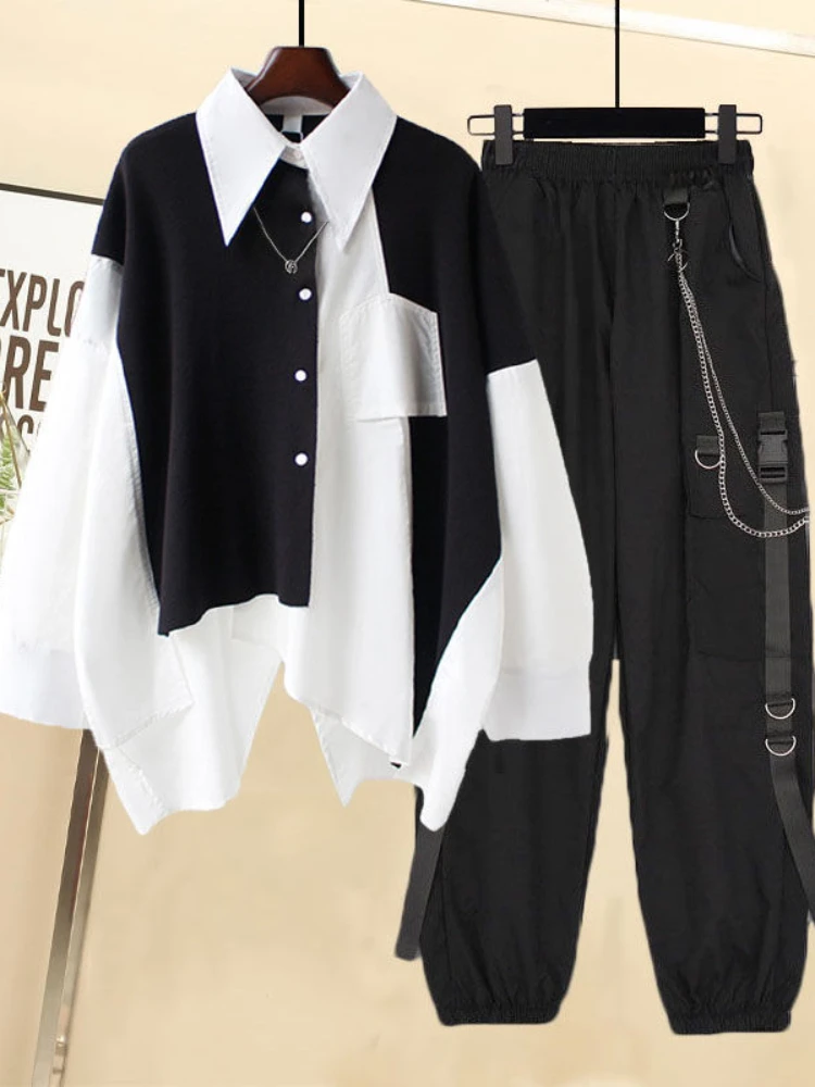 Gothic Punk Three-piece Shirt + Coat Overalls New Suit Korean Loose Men Women Clothes Fake Two-piece Shirts Casual Top Summer
Gothic Punk Three-piece Shirt + Coat Overalls New Suit Korean Loose Men Women Clothes Fake Two-piece Shirts Casual Top Summer