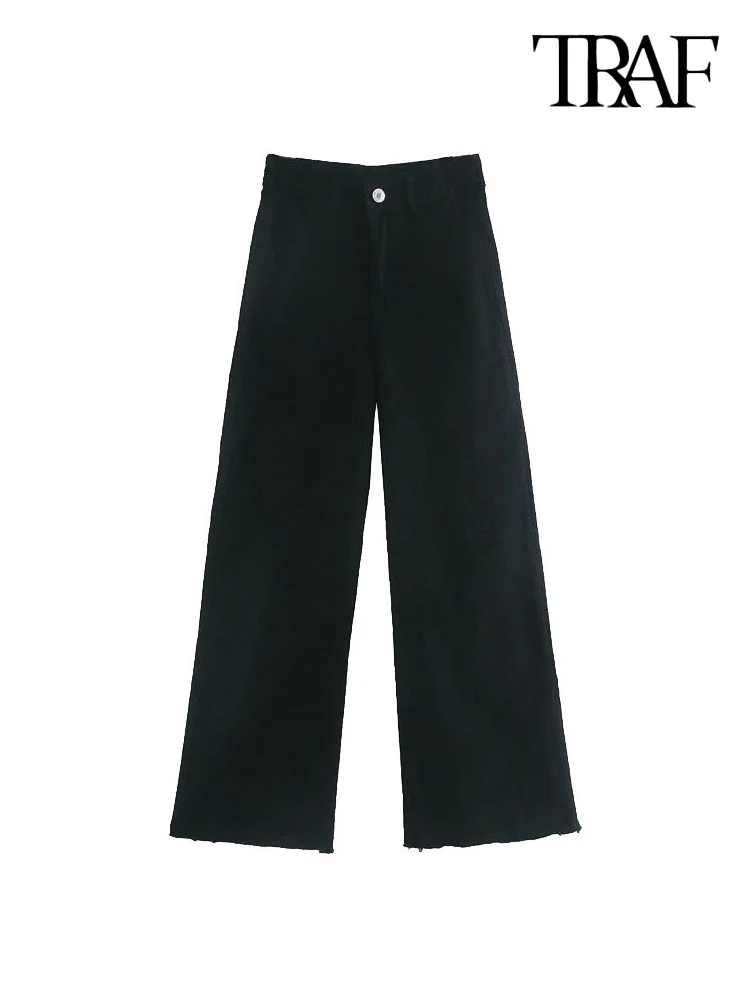 TRAF Women Fashion Pockets Frayed Tassel Straight Jeans Vintage High Waist Zipper Fly Denim Female Ankle Trousers Mujer
TRAF Women Fashion Pockets Frayed Tassel Straight Jeans Vintage High Waist Zipper Fly Denim Female Ankle Trousers Mujer