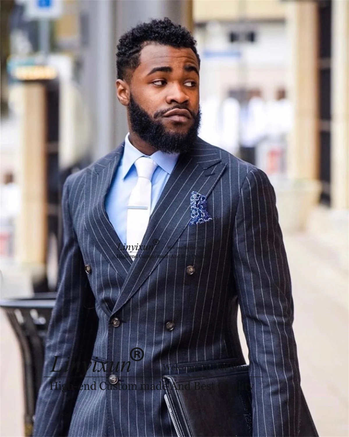 Elegant Stripe Men Suits For Wedding Double Breasted Peak Lapel Groom Tuxedos 2 Pieces Set Business Male Blazer Costume Homme
Elegant Stripe Men Suits For Wedding Double Breasted Peak Lapel Groom Tuxedos 2 Pieces Set Business Male Blazer Costume Homme