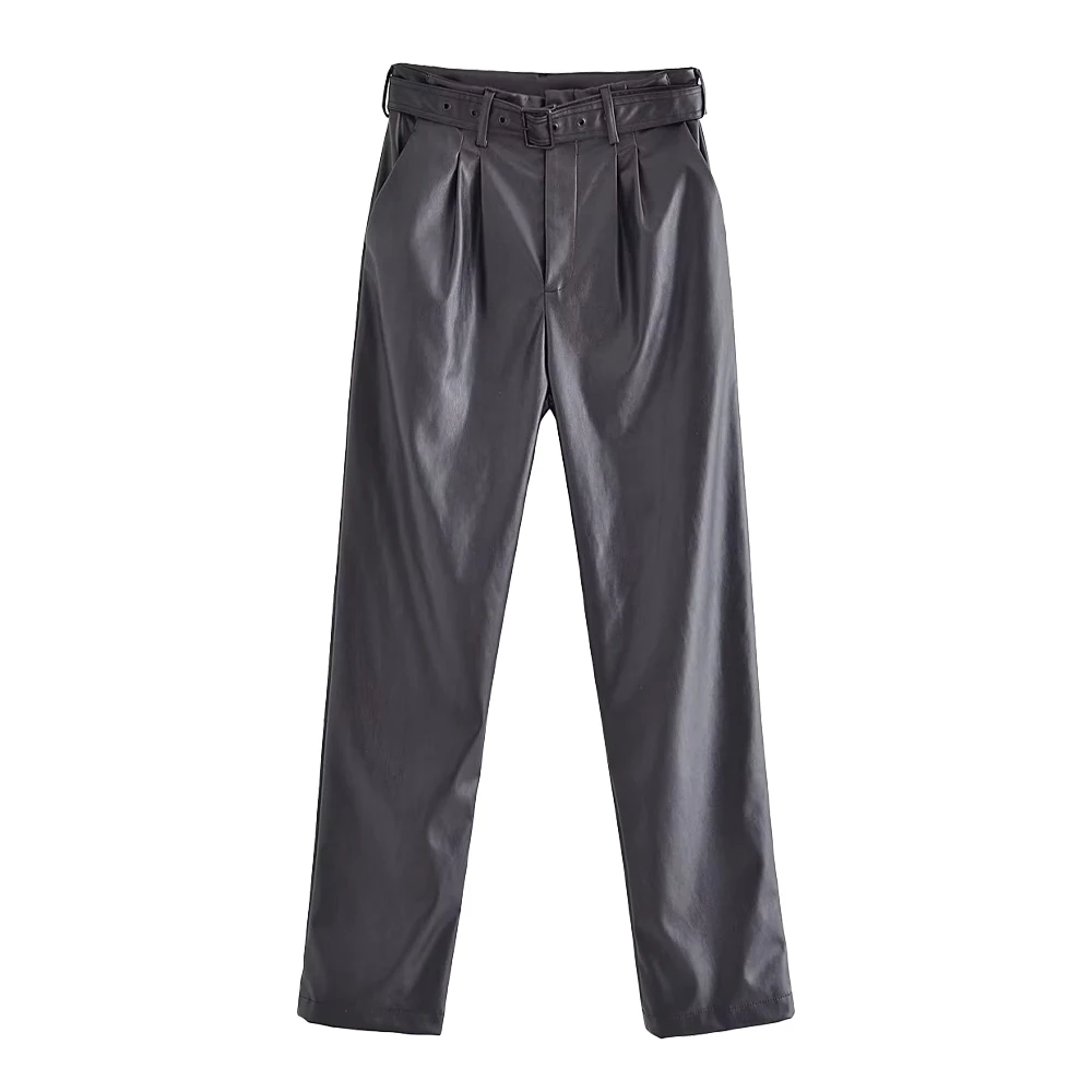 Женские брюки из искусственной кожи с высокой талией, универсальные брюки из искусственной кожи в стиле ретро, 2022 
Женские брюки из искусственной кожи с высокой талией, универсальные брюки из искусственной кожи в стиле ретро, 2022