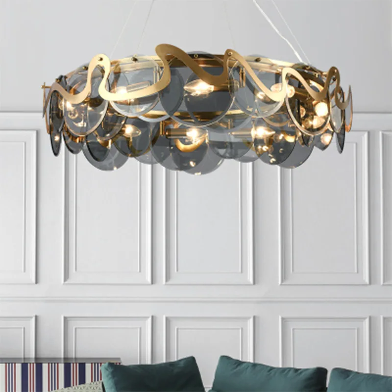 Grey White Glass Iron Golden Round Oval LED Chandelier Lighting lustre Suspension Luminaire Lampen For Foyer
Grey White Glass Iron Golden Round Oval LED Chandelier Lighting lustre Suspension Luminaire Lampen For Foyer