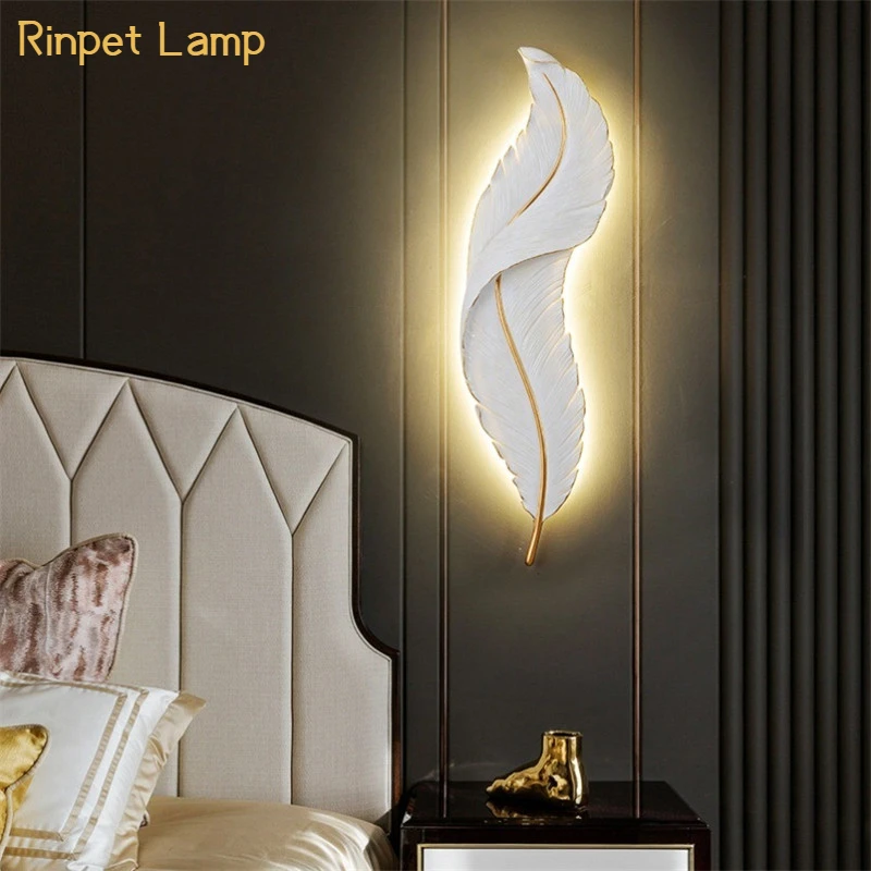 Modern LED Feather Wall Lamp For Bedroom Hotel Bedside Study Simple White Inclined Indoor Room Nordic stickers Decorative
Modern LED Feather Wall Lamp For Bedroom Hotel Bedside Study Simple White Inclined Indoor Room Nordic stickers Decorative
