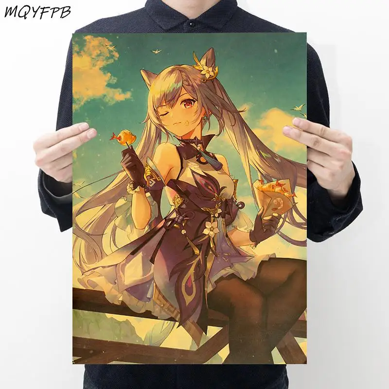 Game Anime Genshin Impact Kraft paper Poster Wall Sticker home decoration painting 50.5x35cm
Game Anime Genshin Impact Kraft paper Poster Wall Sticker home decoration painting 50.5x35cm
