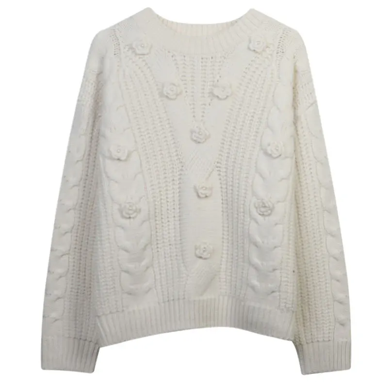 2022 Winter New Solid Color Three-Dimensional Flower Sweater Pullover Woman Bead Stitching Loose Thick Sweater Sweater for Women
2022 Winter New Solid Color Three-Dimensional Flower Sweater Pullover Woman Bead Stitching Loose Thick Sweater Sweater for Women