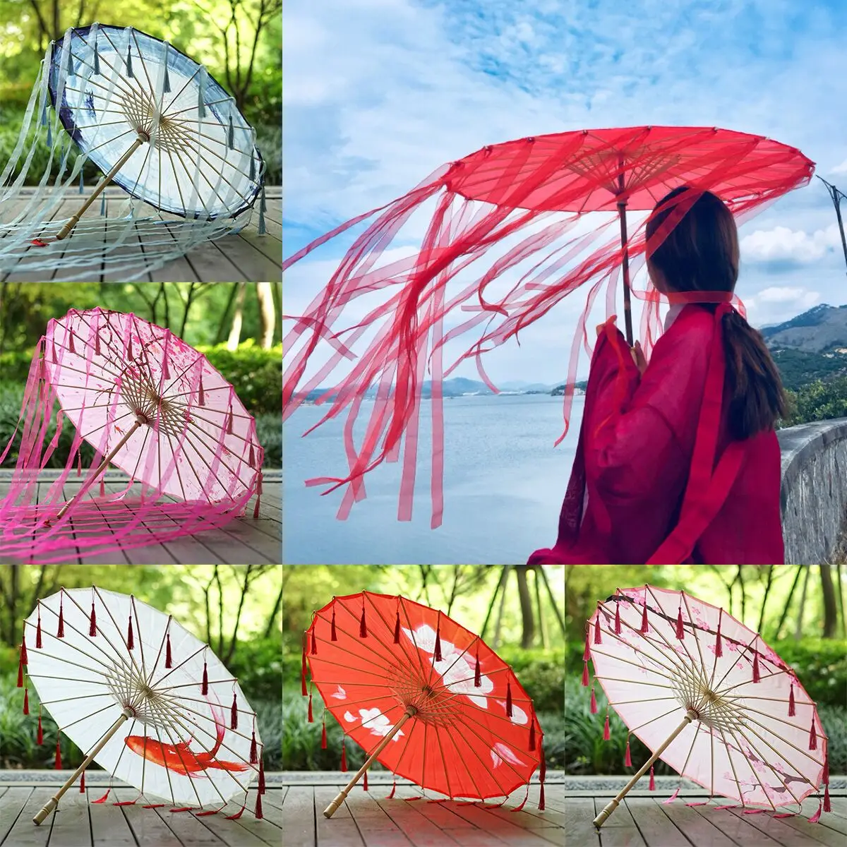 Hanfu Chinese Style Decorative Umbrella Antique Ribbon Tassel Umbrellas Dance Performance Photography Props Cosplay Room Decor
Hanfu Chinese Style Decorative Umbrella Antique Ribbon Tassel Umbrellas Dance Performance Photography Props Cosplay Room Decor