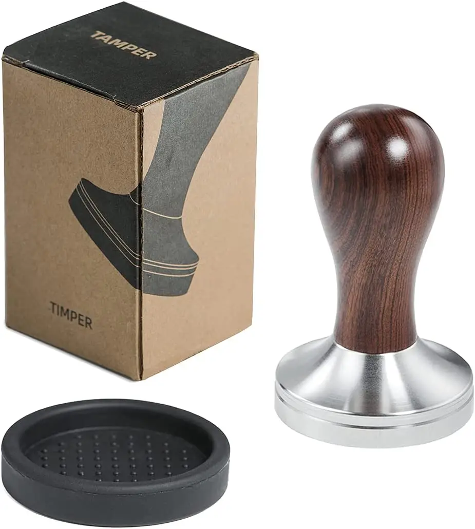 Coffee Tamper with Tamper Mat 304 Stainless Steel Flat Base Walnut Handle for Coffee Grounds Barista Espresso Machines Accessory
Coffee Tamper with Tamper Mat 304 Stainless Steel Flat Base Walnut Handle for Coffee Grounds Barista Espresso Machines Accessory
