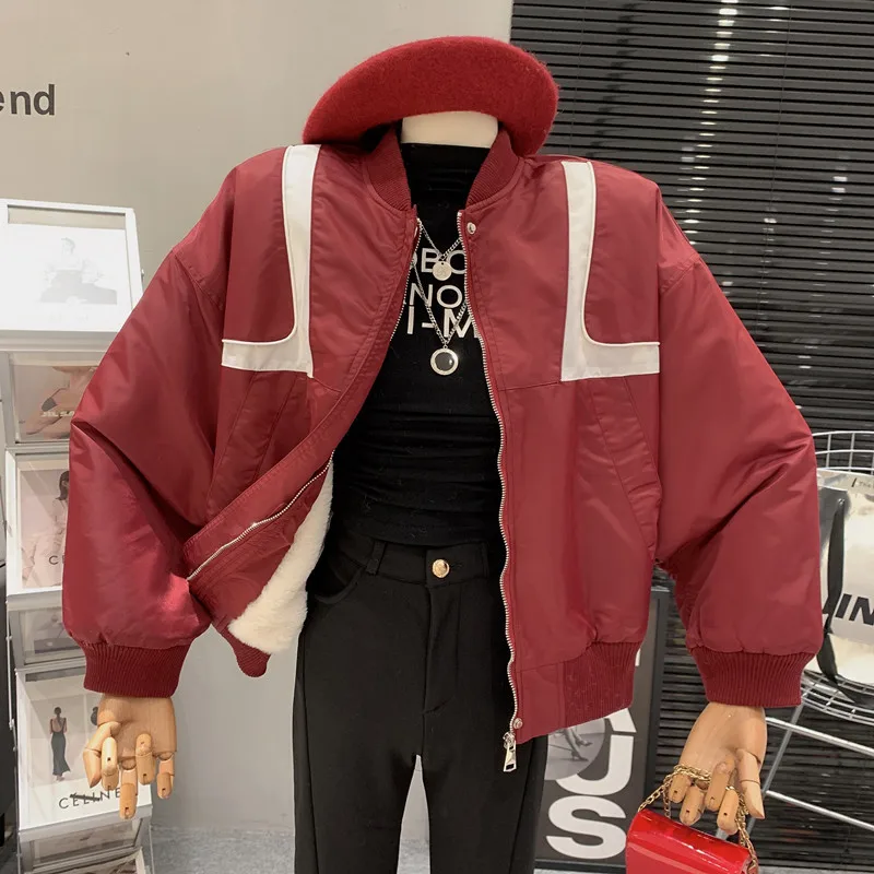 Vintage coat contrasting color patchwork loose and casual plush thickened and fashionable versatile style jacket for women
Vintage coat contrasting color patchwork loose and casual plush thickened and fashionable versatile style jacket for women