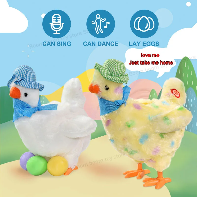 2022 New Plush Toys Laying Hens Electronic Dancing Singing Funny Anti Pressure Dolls Interesting Birthday Gifts for Children
2022 New Plush Toys Laying Hens Electronic Dancing Singing Funny Anti Pressure Dolls Interesting Birthday Gifts for Children