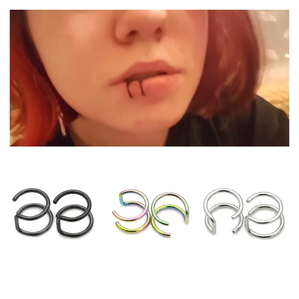 Women Lips Rings Medical Titanium Steel Nose Ring Fake Nose Ring Septum Piercing Clip on Mouth Ring Fake Piercing Body Clip Hoop
Women Lips Rings Medical Titanium Steel Nose Ring Fake Nose Ring Septum Piercing Clip on Mouth Ring Fake Piercing Body Clip Hoop