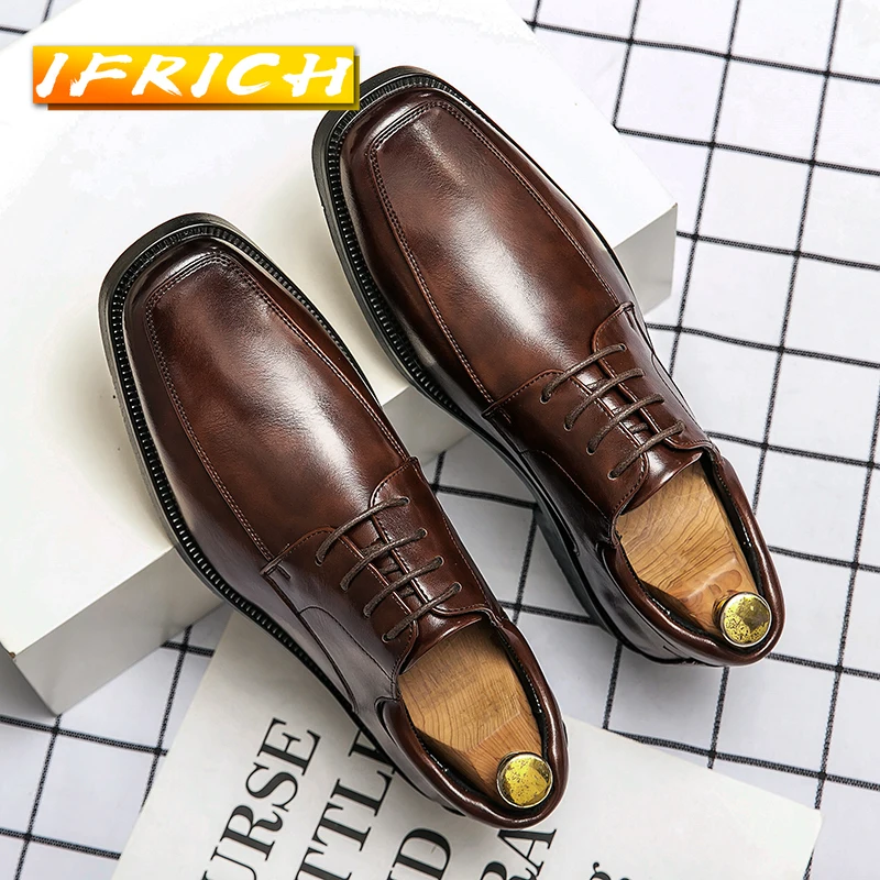 New Luxury Brand Men Casual Shoe Black Brown Business Shoes for Mens Plus Size Oxford Dress Shoes Square Toe Leather Dress Shoe
New Luxury Brand Men Casual Shoe Black Brown Business Shoes for Mens Plus Size Oxford Dress Shoes Square Toe Leather Dress Shoe