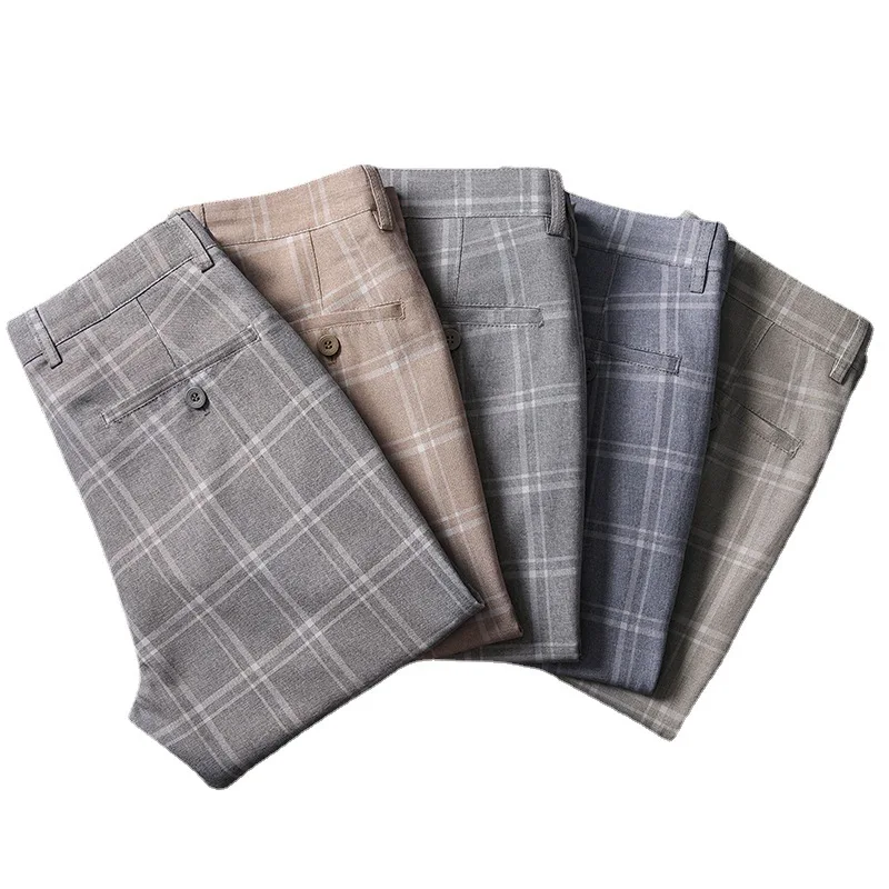 Stretch Plaid Dress Pants Men Slim Fit Men Suit Pants Length Formal Business Summer Spring Autumn Suit Pants for Men Trousers
Stretch Plaid Dress Pants Men Slim Fit Men Suit Pants Length Formal Business Summer Spring Autumn Suit Pants for Men Trousers