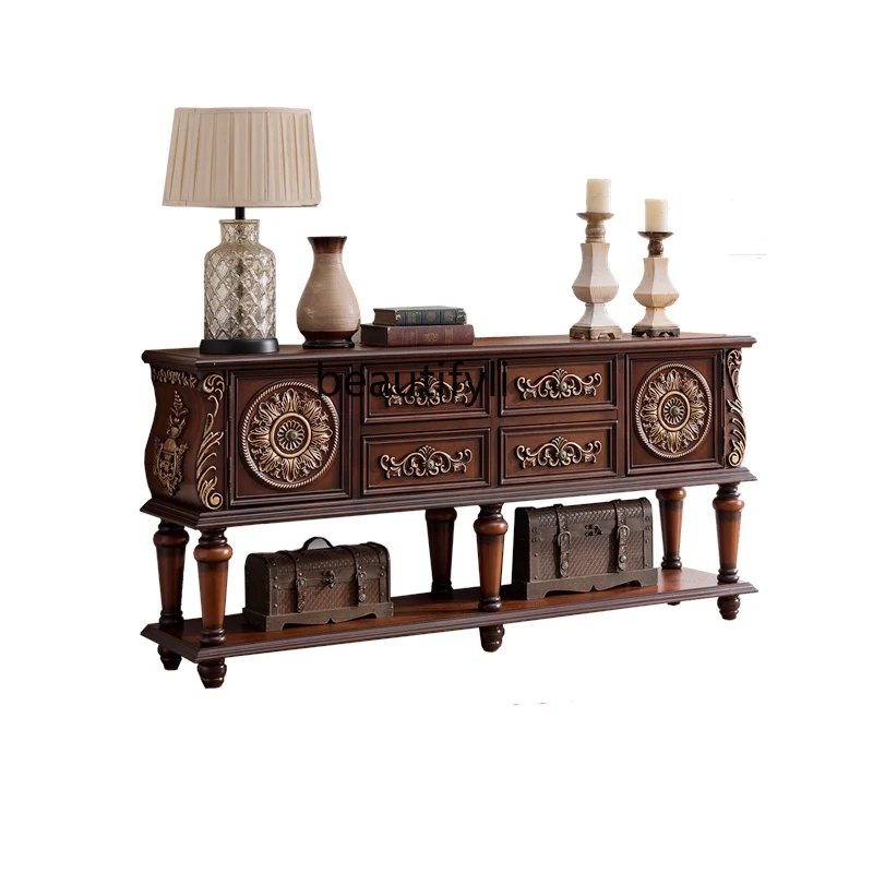 CXH Meal Side Cabinet Solid Wood American Console Side Cabinet Long Table Partition Sofa Backs Corridor Table
CXH Meal Side Cabinet Solid Wood American Console Side Cabinet Long Table Partition Sofa Backs Corridor Table