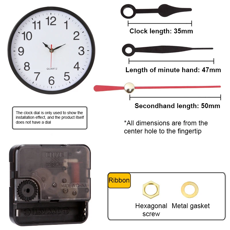 DIY Clock Decoration Hour, Minute And Second Hand Movement Accessories (each Set Of Opp Bags) DIY Assembly Parts Of Wall-mounted
DIY Clock Decoration Hour, Minute And Second Hand Movement Accessories (each Set Of Opp Bags) DIY Assembly Parts Of Wall-mounted