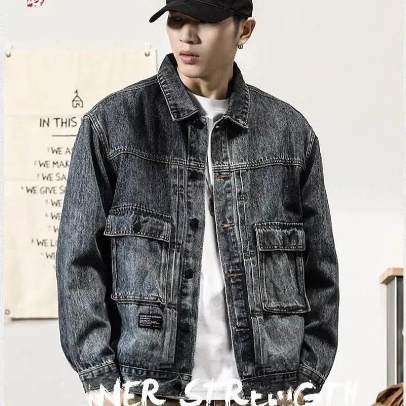 American Casual Vintage Washed Cargo Coat Spring and Autumn Loose and Large Size Denim Jacket Top Trend Techwear Techwear
American Casual Vintage Washed Cargo Coat Spring and Autumn Loose and Large Size Denim Jacket Top Trend Techwear Techwear