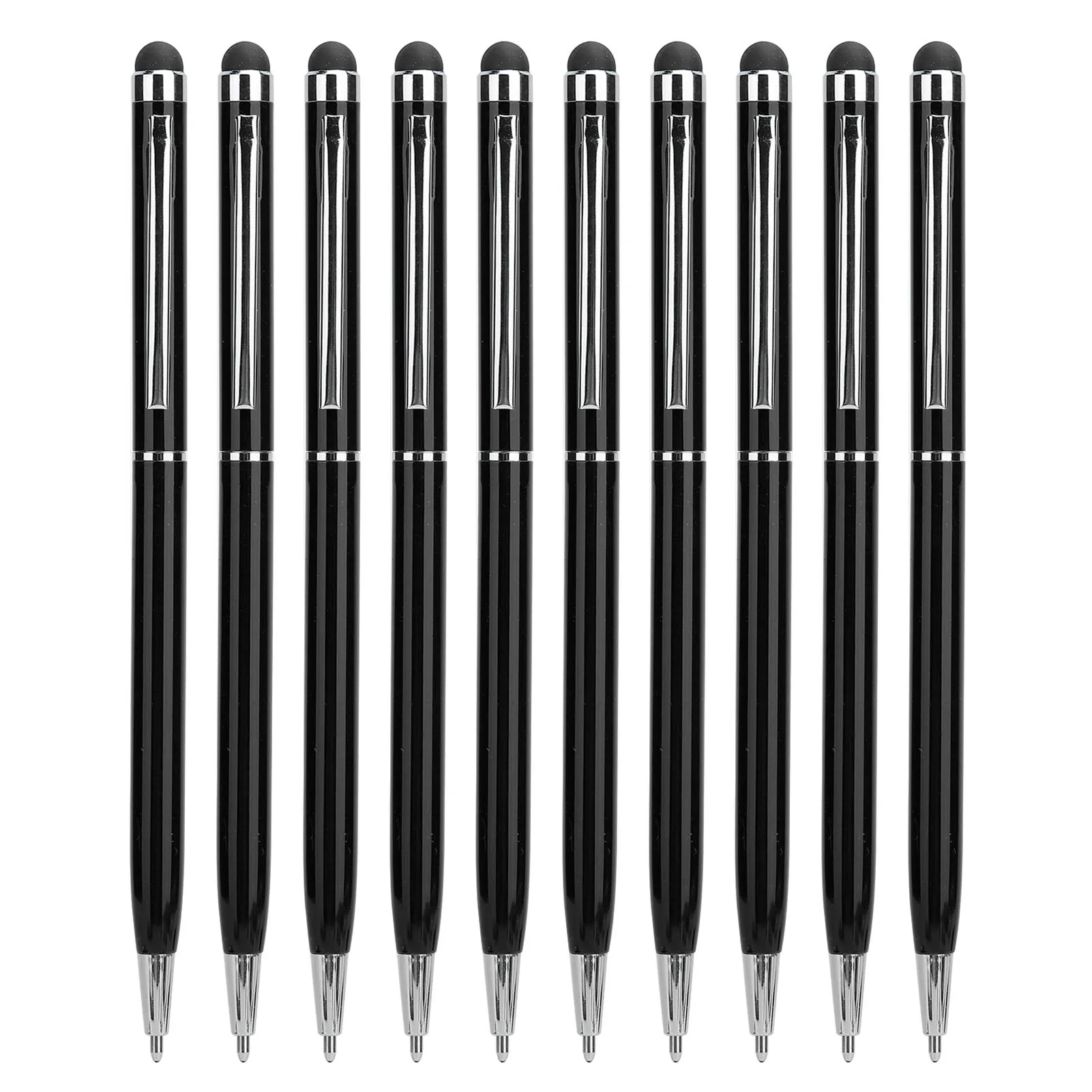 10Pcs Stylus 2‑in‑1 Capacitive Touch Screen Ballpoint Pens Metal Computer AccessoriesBlack 
10Pcs Stylus 2‑in‑1 Capacitive Touch Screen Ballpoint Pens Metal Computer AccessoriesBlack