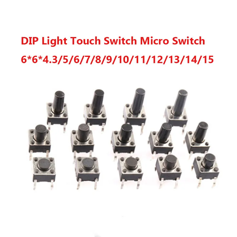 50PCS/Lot DIP Light Touch Direct Plug 4-Pin Switch Micro 6*6*4.3/5/6/7--15MM Micro Button 4-Pin
50PCS/Lot DIP Light Touch Direct Plug 4-Pin Switch Micro 6*6*4.3/5/6/7--15MM Micro Button 4-Pin