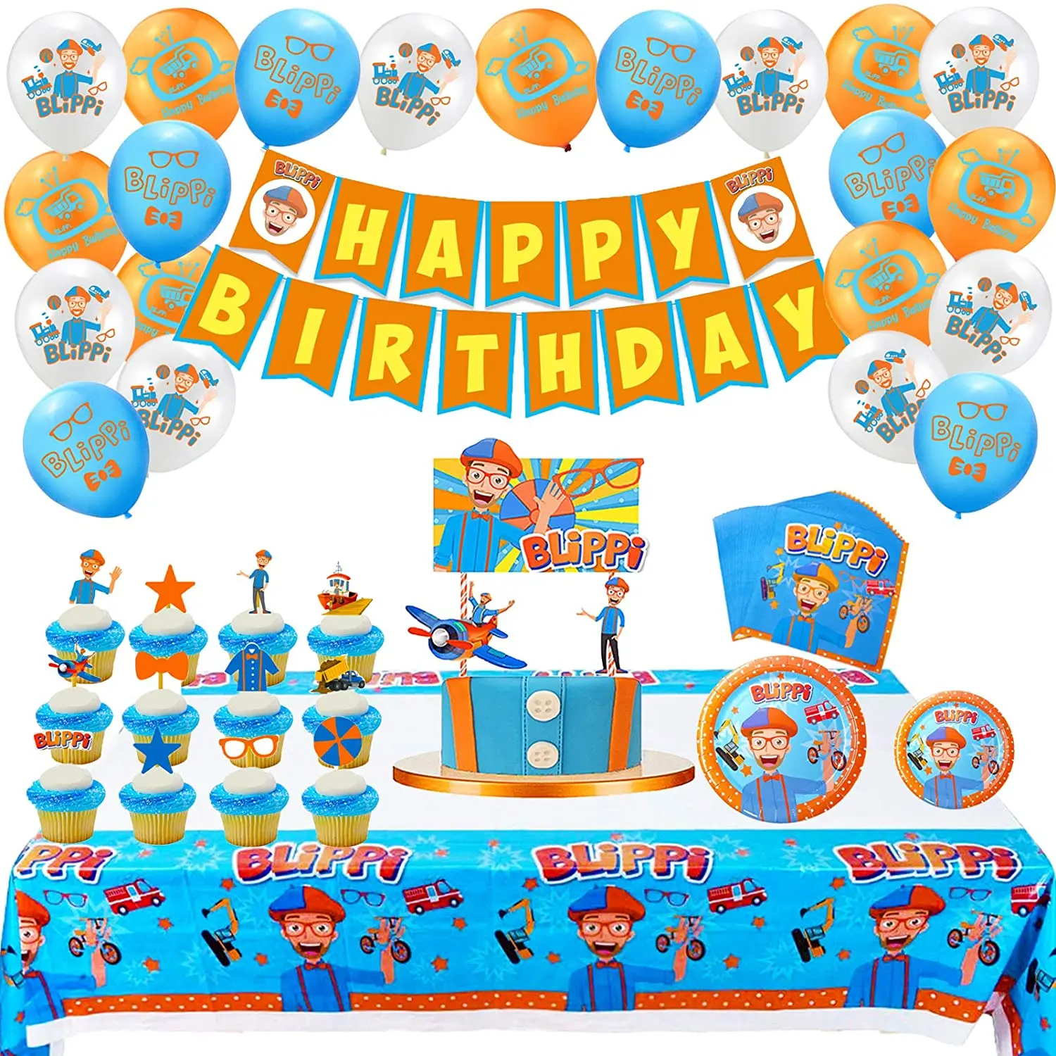 Blippiing Theme English Teacher Birthday Party Decorations Cup Plate Napkin Tablecloth Backdrop for Kids Party Decor Supplies
Blippiing Theme English Teacher Birthday Party Decorations Cup Plate Napkin Tablecloth Backdrop for Kids Party Decor Supplies