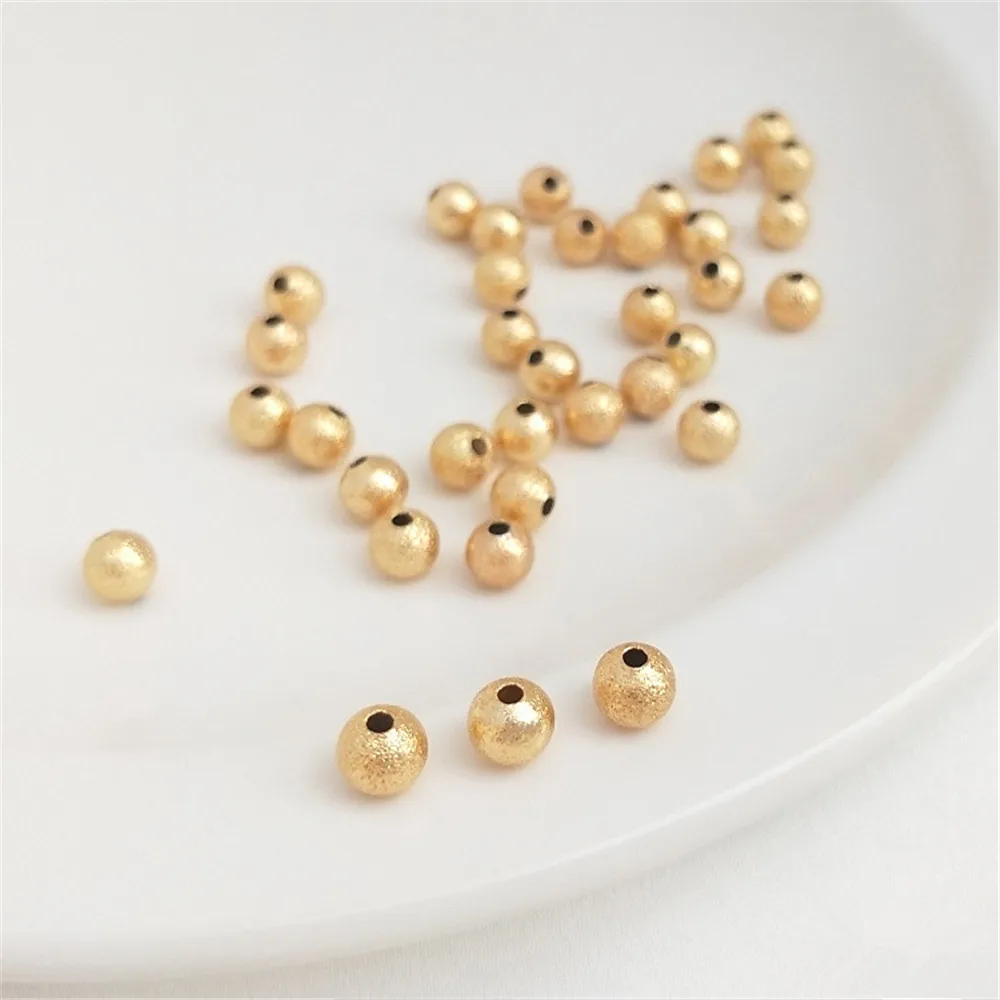 

14K Gold Filled Plated Frosted gold bead sand surface round bead loose bead DIY handmade bracelet jewelry string ornaments