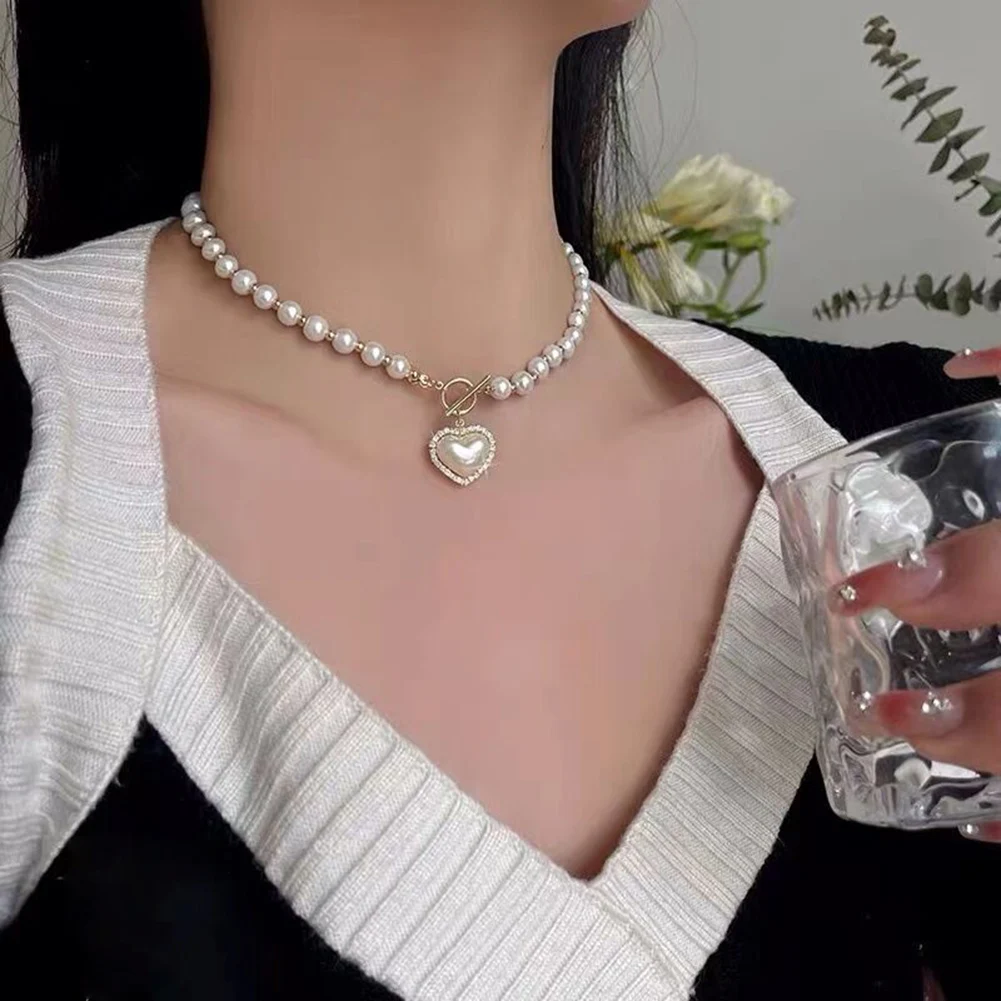 Luxury Heart Shape Pendant Vintage Pearl Necklaces Women Elegant Charm French Romantic Style Clavicle Chain Commemorative Gift
Luxury Heart Shape Pendant Vintage Pearl Necklaces Women Elegant Charm French Romantic Style Clavicle Chain Commemorative Gift